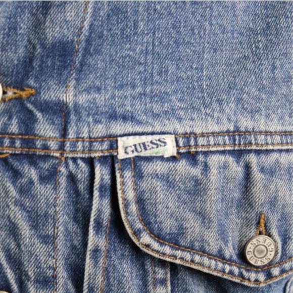 Guess Denim Jean Jacket Georges Marciano Large VTG - Picture 5 of 8